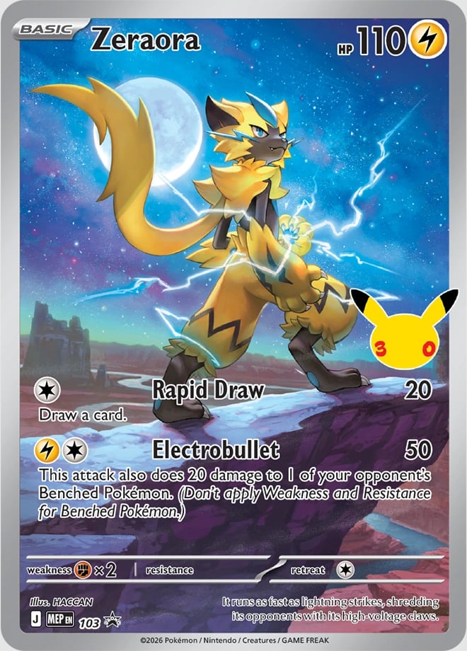 30th Celebration Zeraora Illustration Rare