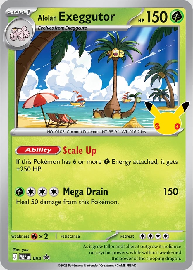 30th Celebration Alolan Exeggutor promo