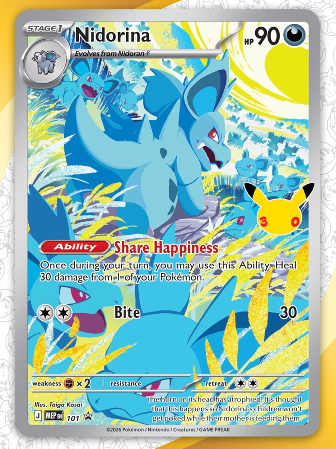 Nidorina promo 30th Celebration Illustration Rare