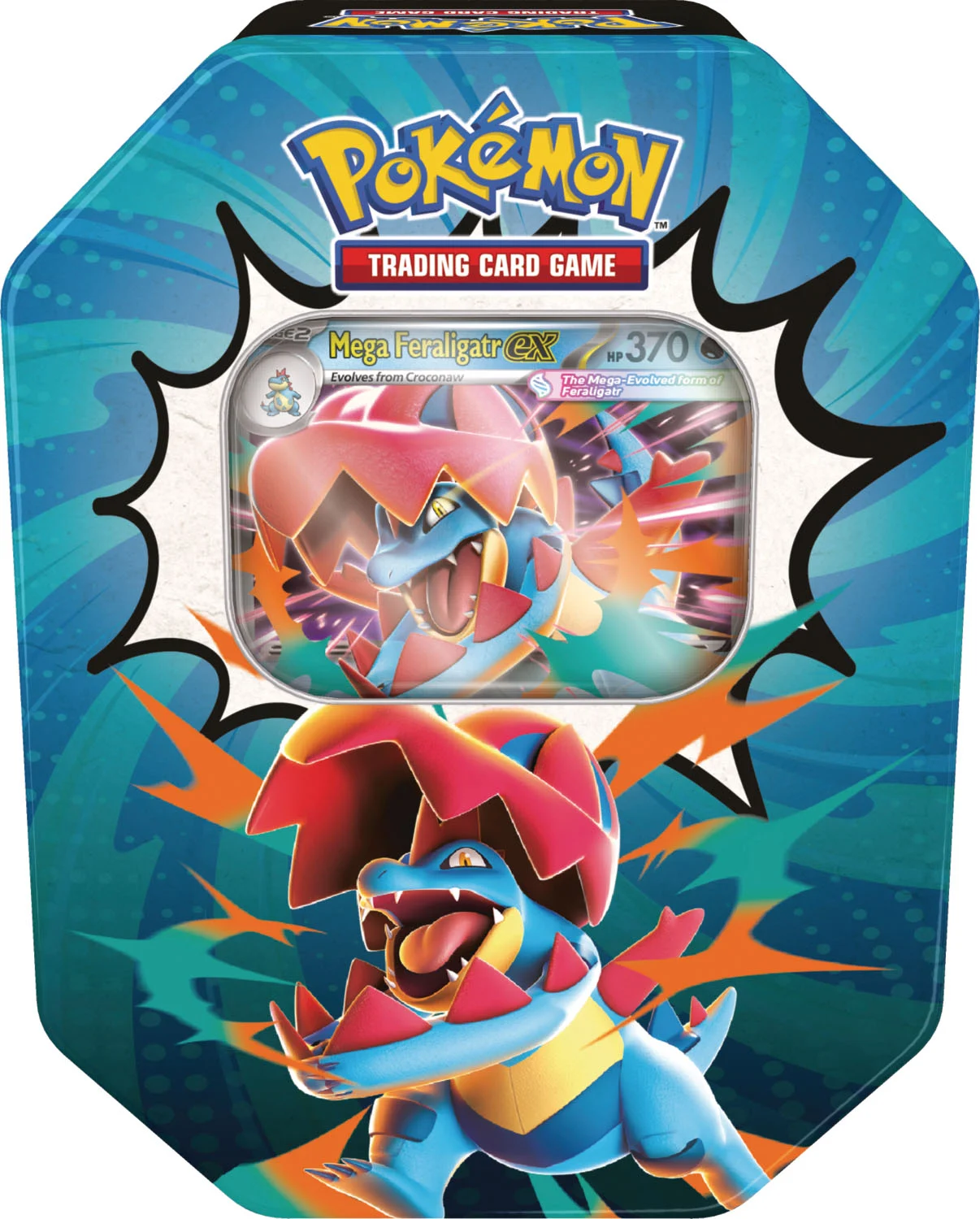 Ascended Heroes Tin Mega Feraligatr ex Pokemon TCG