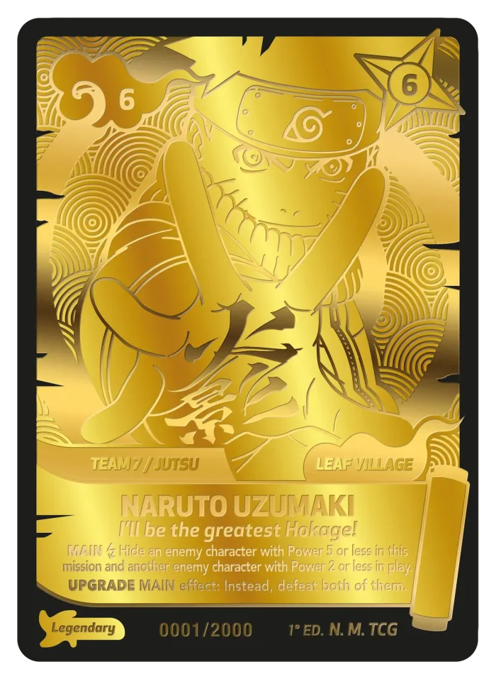 Naruto Uzumaki Gold Card Naruto Mythos TCG 1st Edition